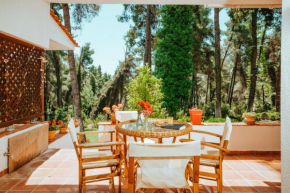 Vacation home with large garden in Sani's forest